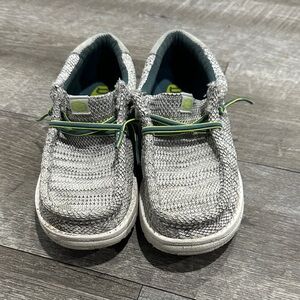 Hey Dude Kids Gray Moccasins with Green Accents